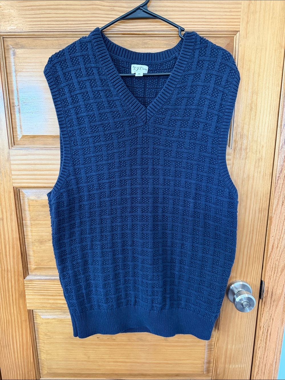 J. Crew Men's Navy Knit V-Neck Sweater Vest- Size M